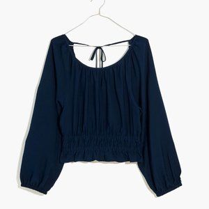 Madewell Twill Tie-Back Cutout Top XS